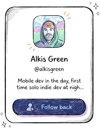 Hand-drawn maker profile card